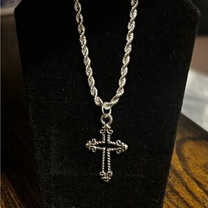 Silver Cross Pendant Necklace
